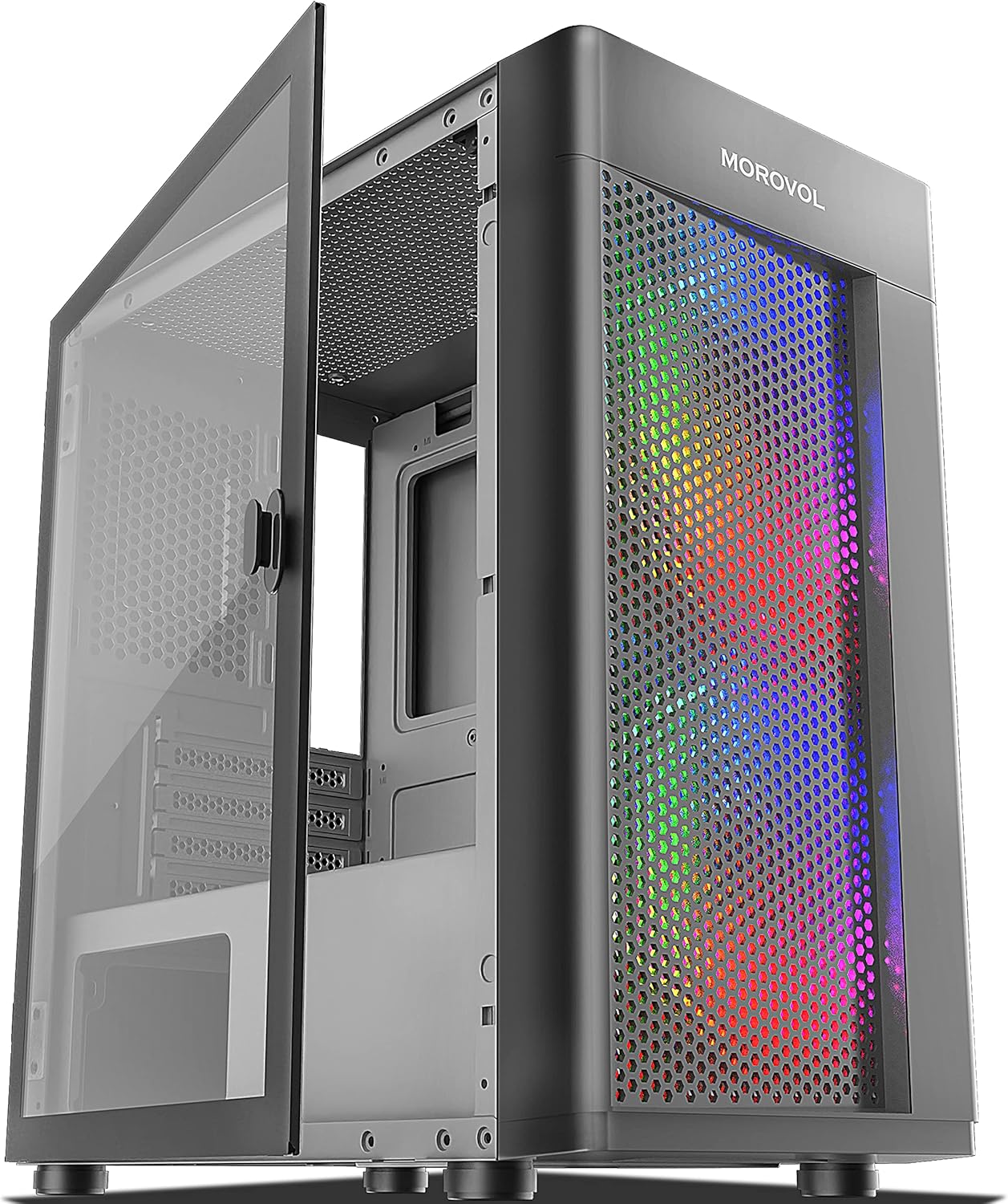 Mesh Matx Tower Computer Case with Tempered Glass Panel D112