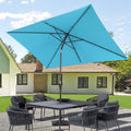 Aqua Blue Patio Market Umbrella with Tilt Button D59961