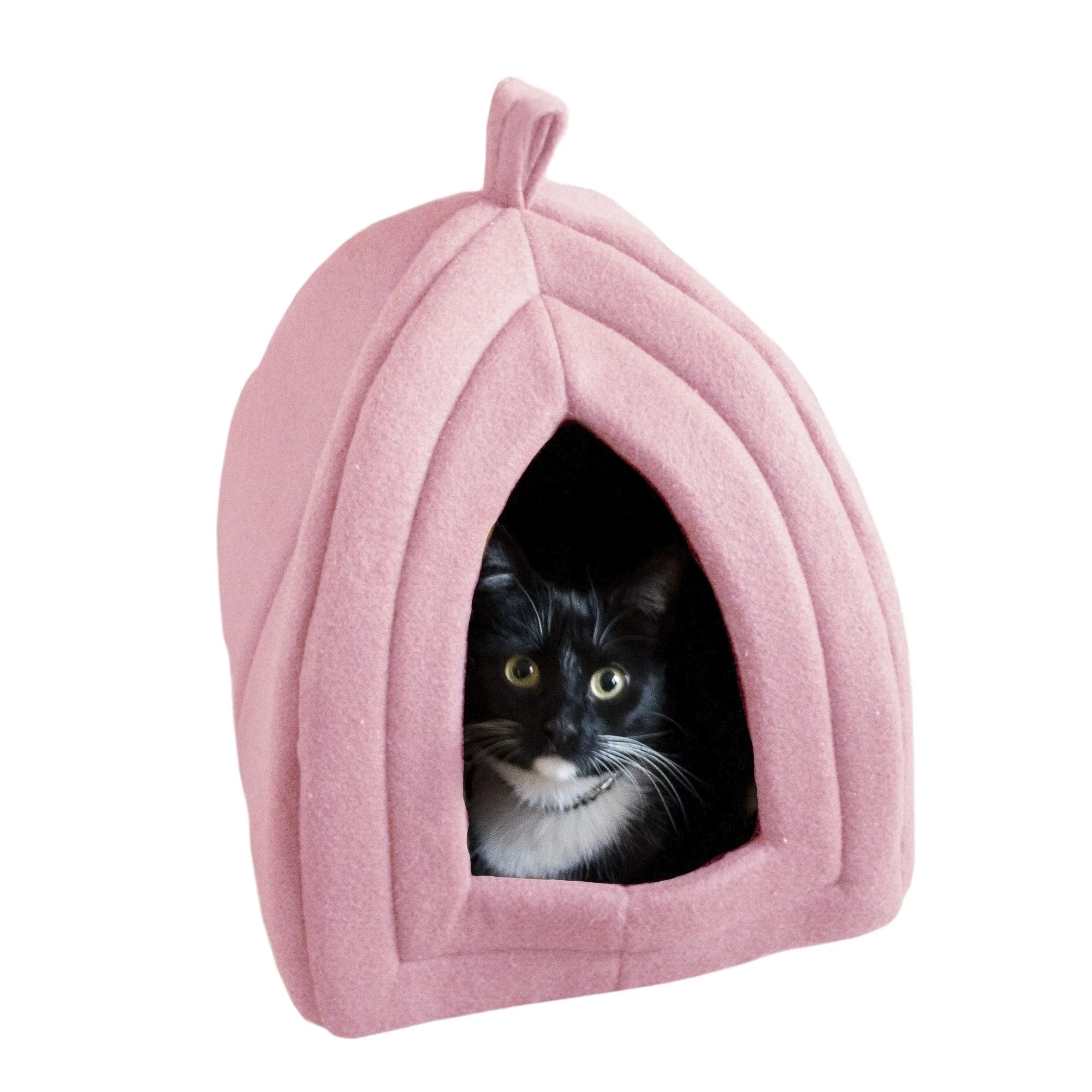 Pink Cat Pet Bed Igloo with Removable Cushion Pad X5220