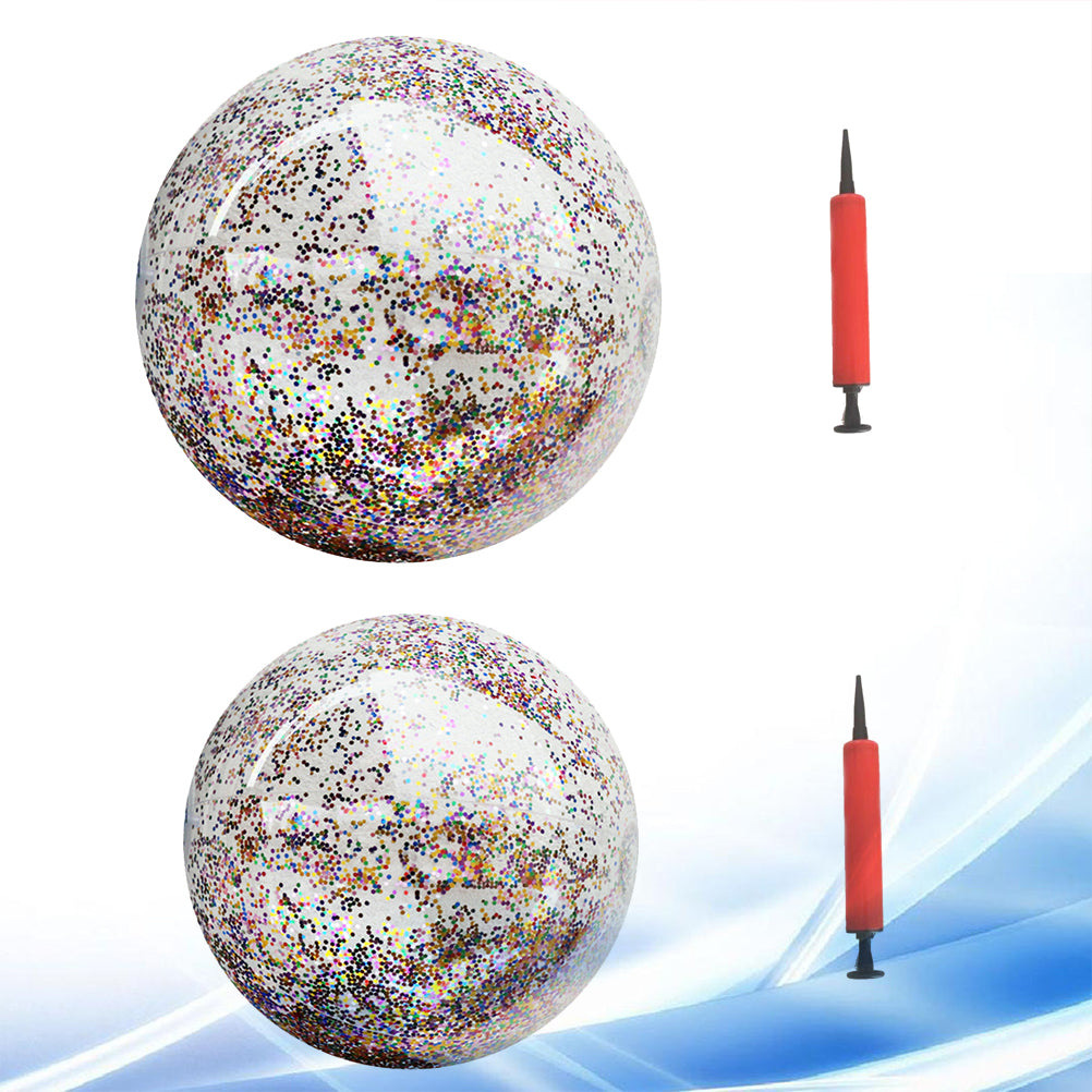 4pcs Glitter Sequin Beach Balls Inflatable PVC Toys with Pumps L251197