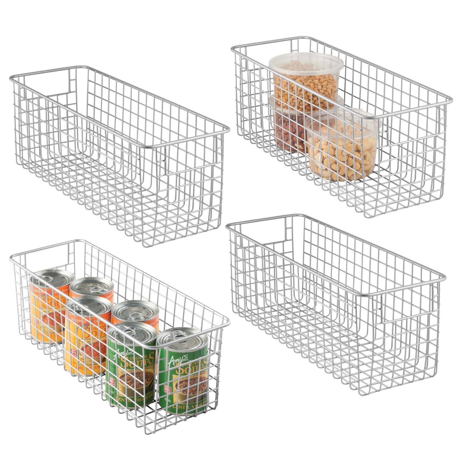 Metal Wire Kitchen Pantry Food-Storage Organizer Basket Y948