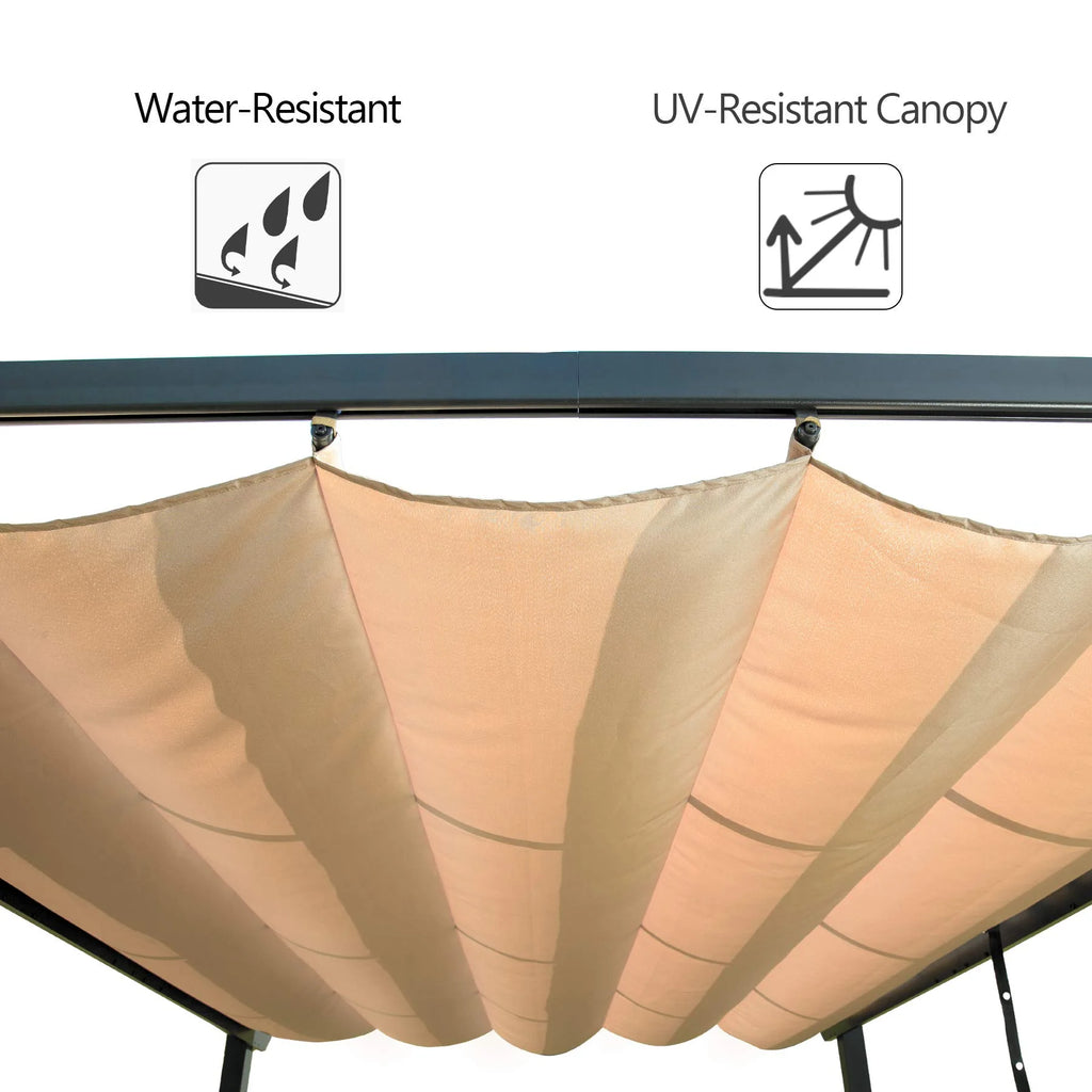 Retractable Pergola with Weather-Resistant Aluminum Canopy P951140
