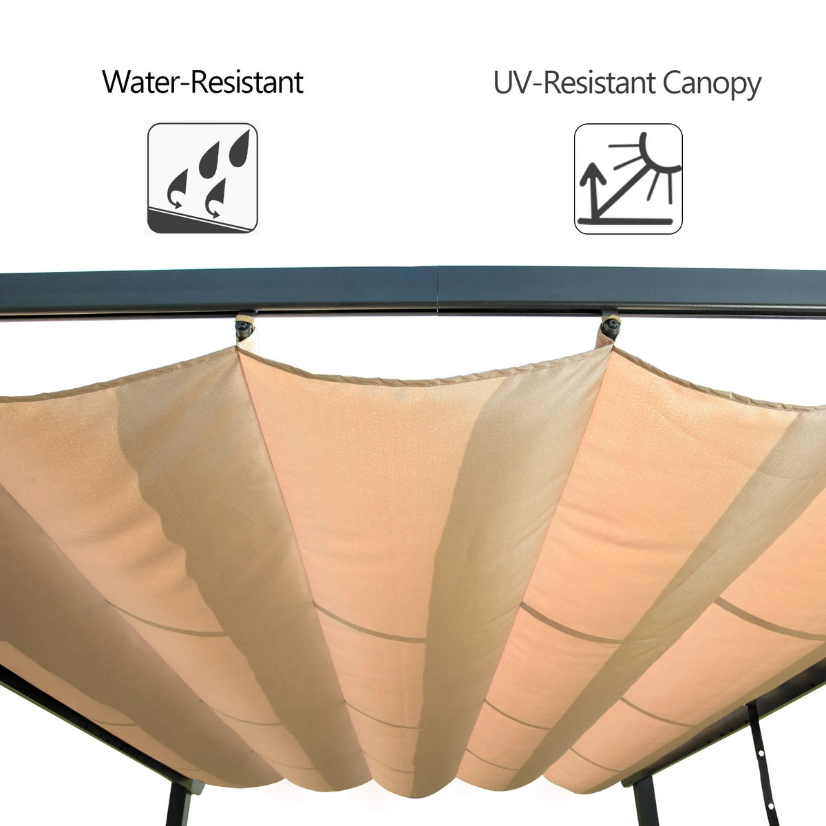 Retractable Pergola with Weather-Resistant Aluminum Canopy P951140