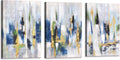 Blue Abstract 3 Piece Framed Canvas Wall Art 12X16 Inch Each G344276