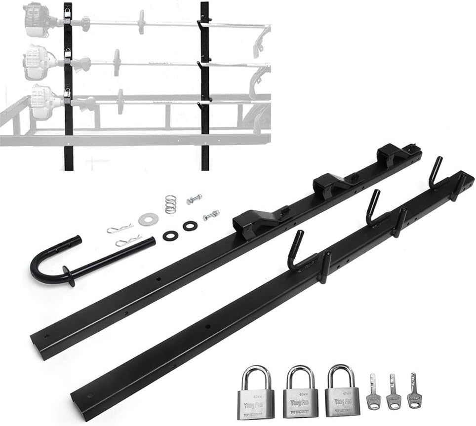 3 Place Trimmer Landscape Truck and Trailer Enclosed Rack with Lock Pack of 2 P295
