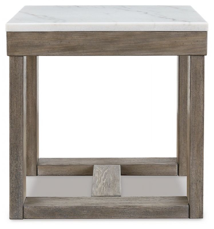 White Marble Top Casual End Table N279