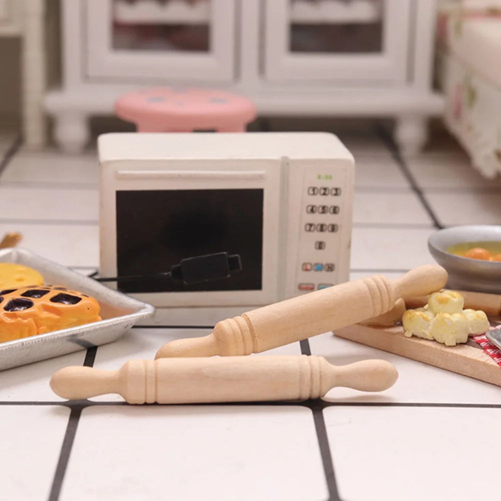 24 Pcs Rolling Pin Toys Doll Decorative Kitchen Simulated Mini Roller Cookie House Child K257