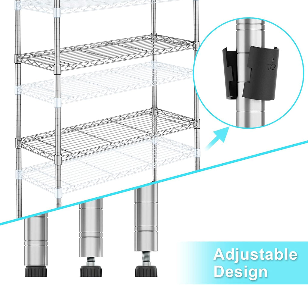 Chrome 5 Tier Rolling Metal Utility Cart A503027