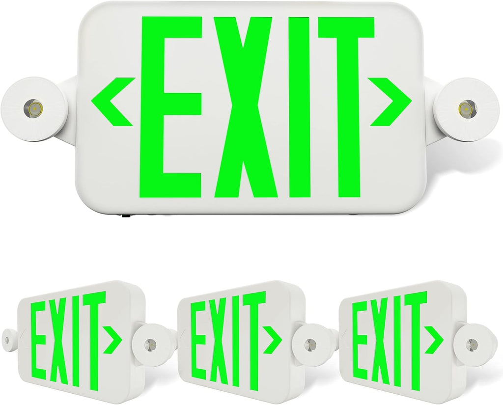 2 Pack Battery Backup LED Exit Sign with Emergency Lights D7812