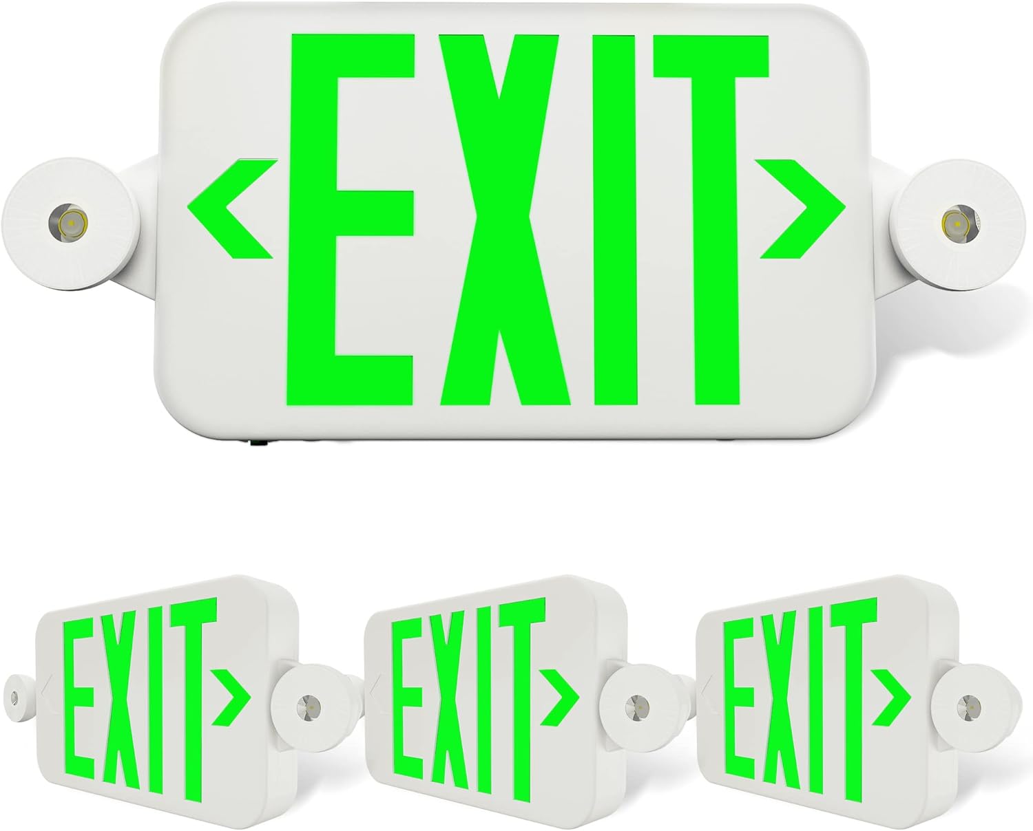 2 Pack Battery Backup LED Exit Sign with Emergency Lights D7812