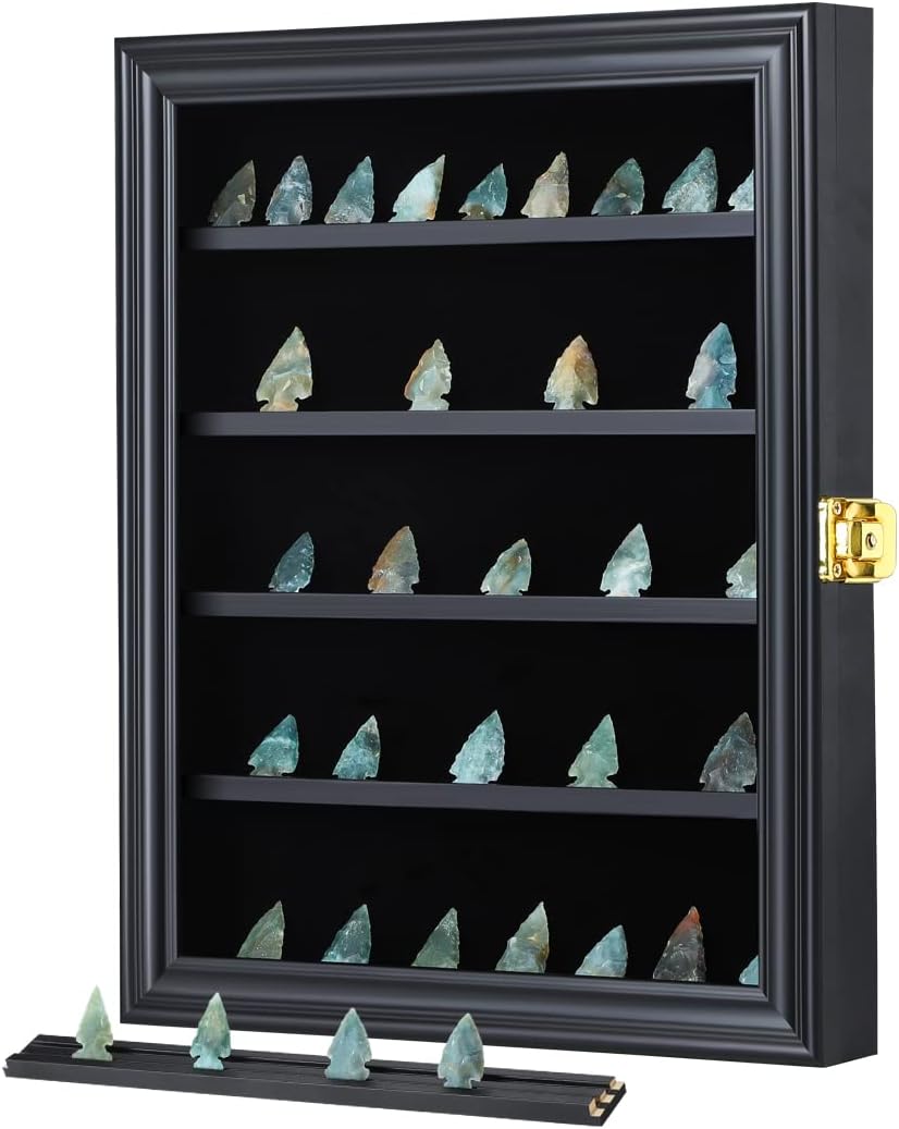Black Small Arrowhead Display Case with UV Protection W921953