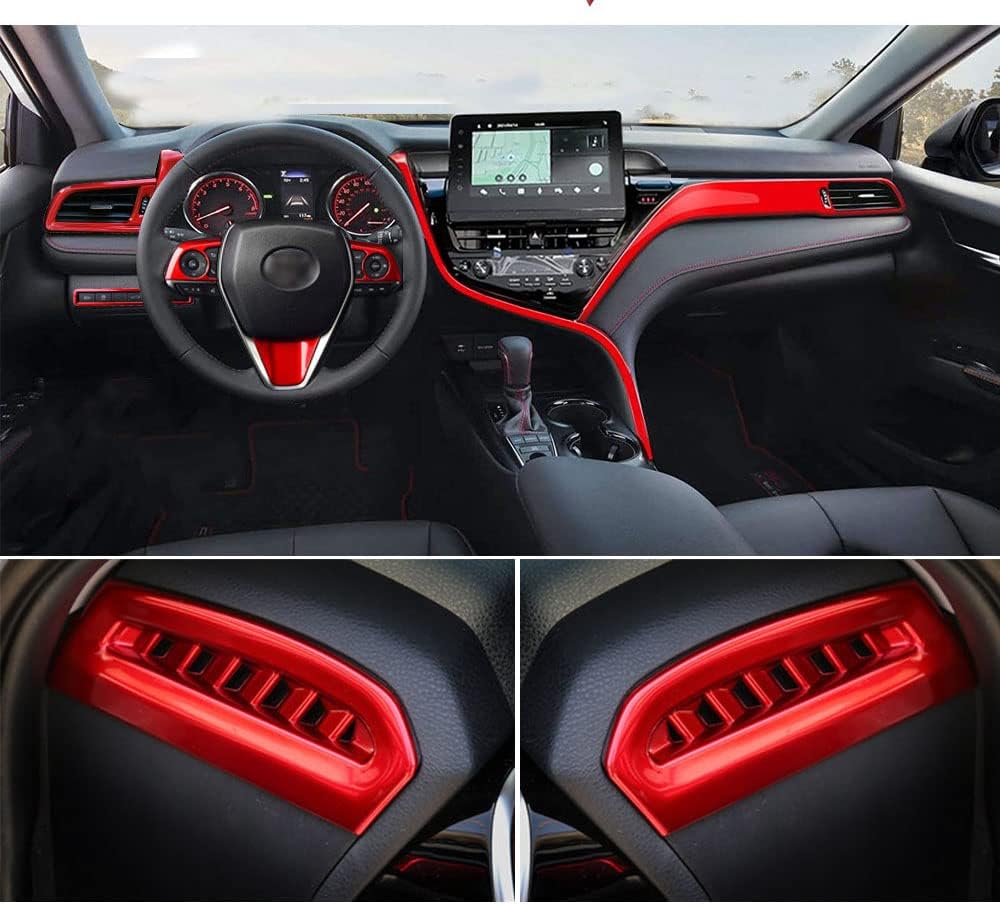 10Pcs Black Car Interior Trim Set for Toyota Camry 2018-2020 W27753