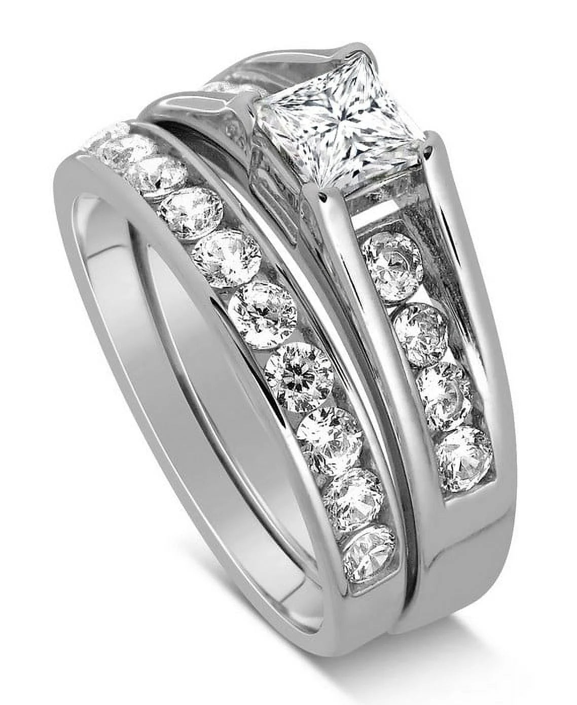 1 Carat Princess Diamond Engagement Ring in White Gold H385572