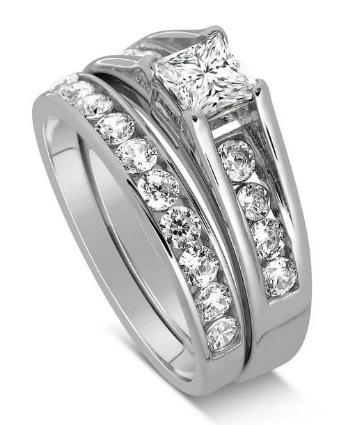 1 Carat Princess Diamond Engagement Ring in White Gold H385572
