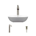 Square Vessel Sink with Brushed Nickel Pop-Up Drain X84293