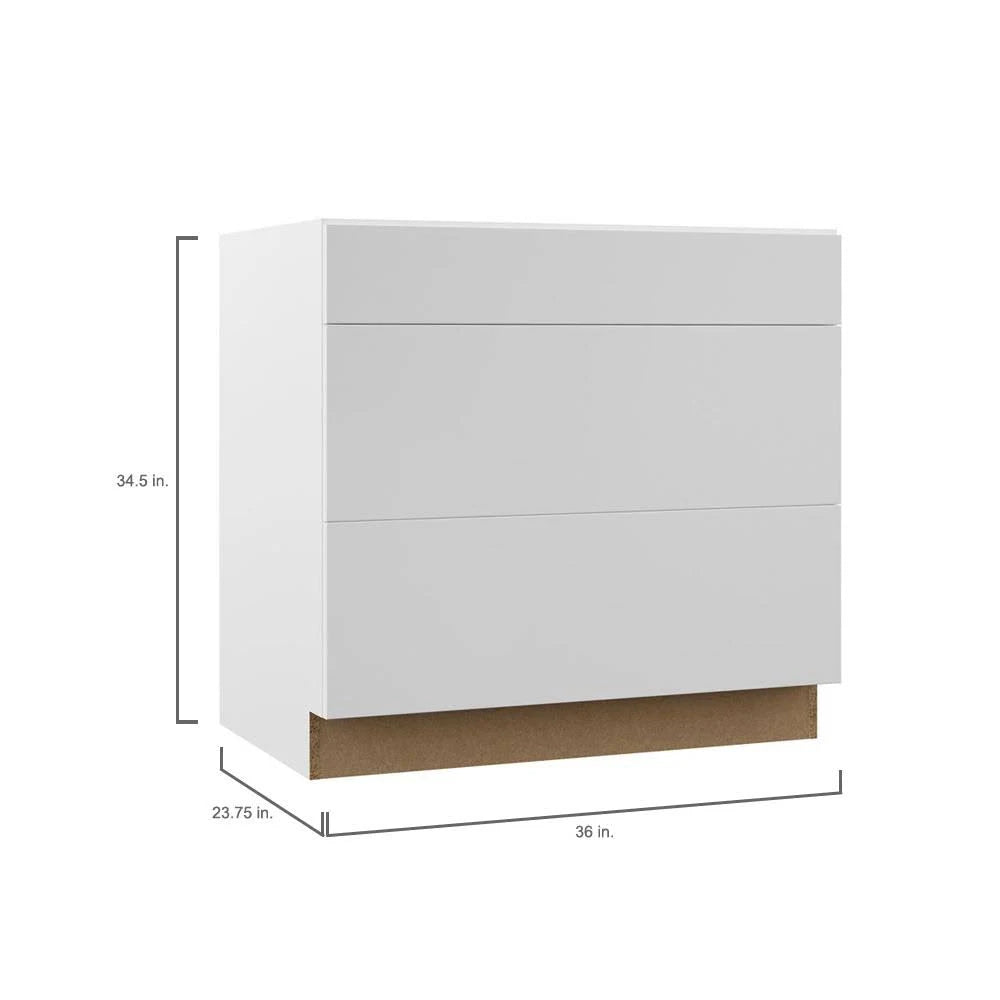White Pots and Pans Drawer Base Kitchen Cabinet V49566
