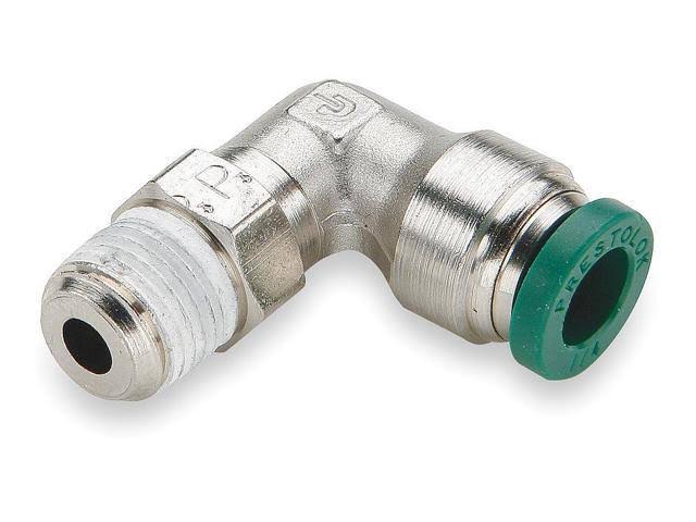 Nickel Plated Brass Swivel Elbow, 90 Degrees, 1/2 in Tube Size N303379