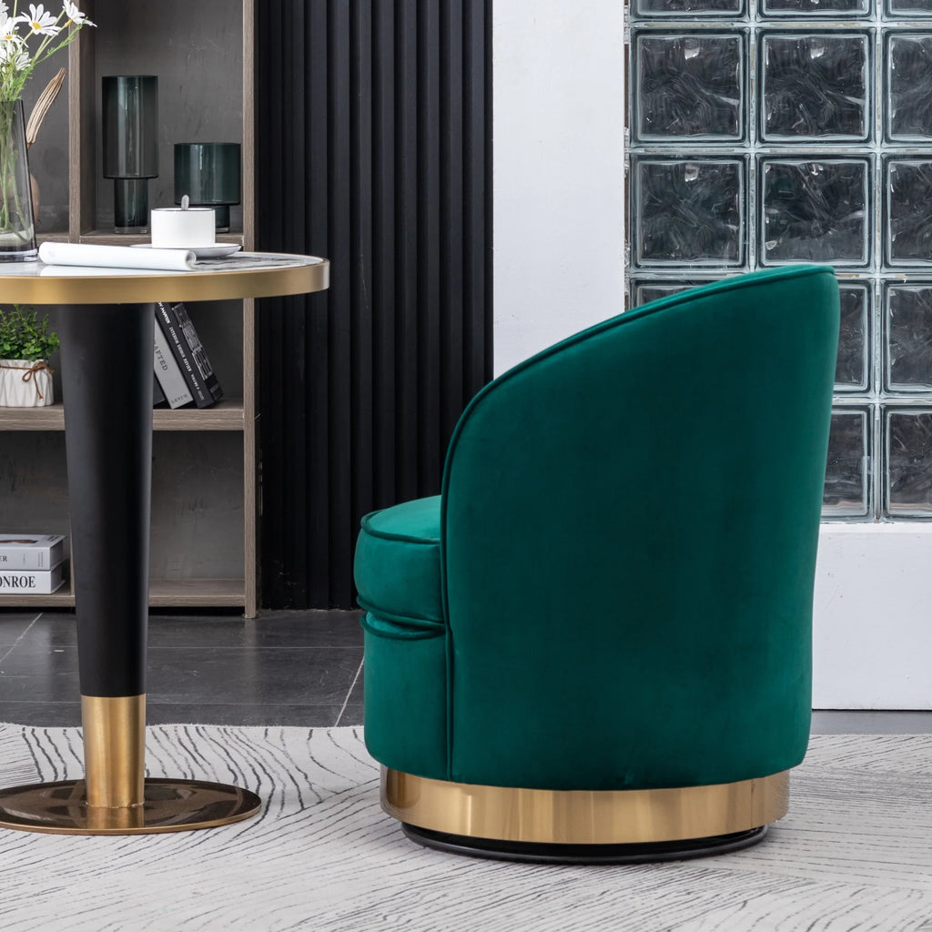 Green Velvet Swivel Chair U309