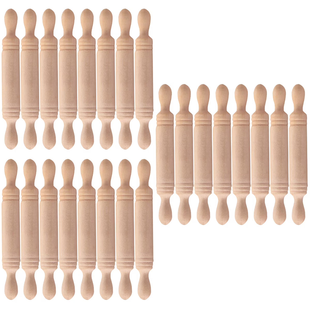 24 Pcs Rolling Pin Toys Doll Decorative Kitchen Simulated Mini Roller Cookie House Child K257