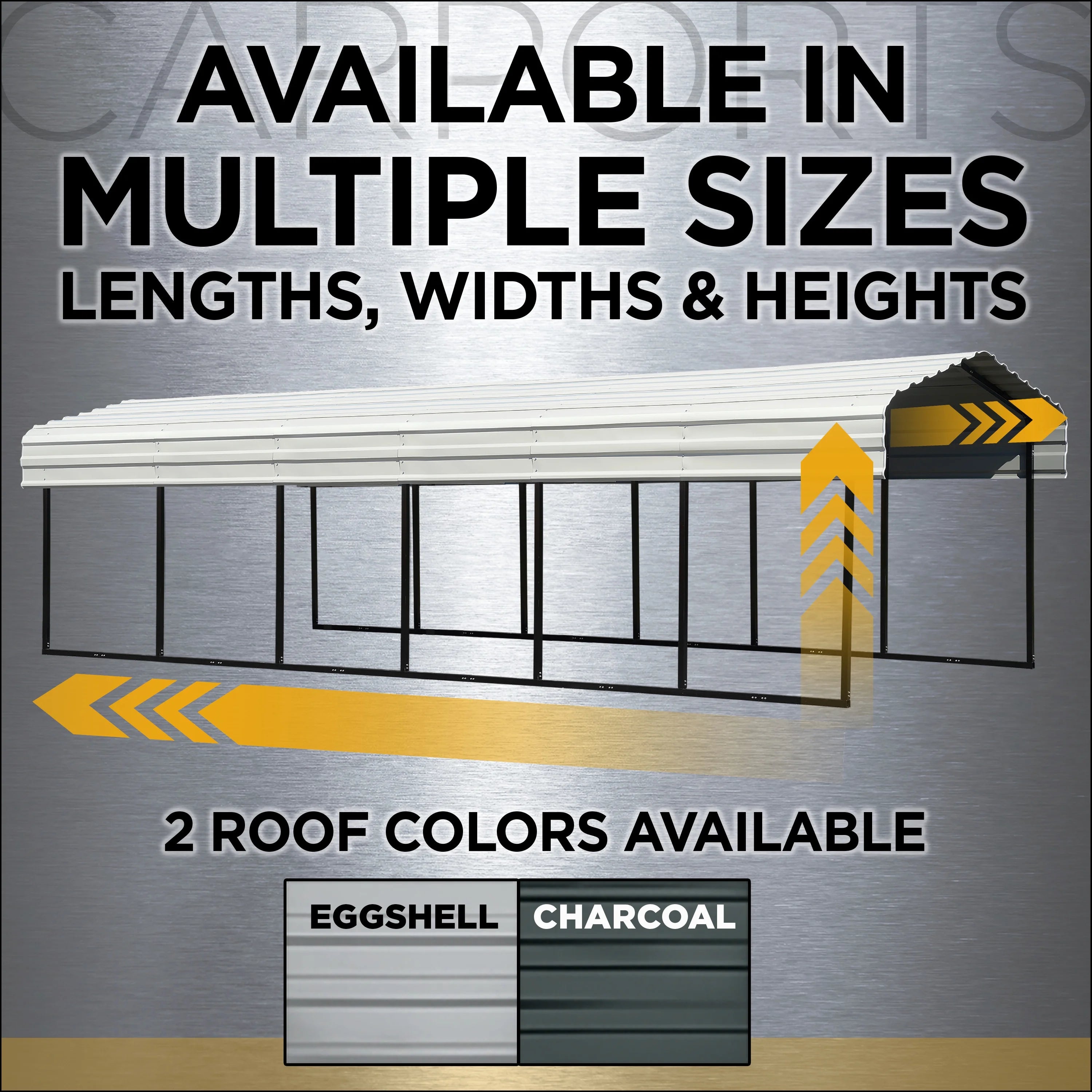 Galvanized Steel Carport Kit, 12' x 20' x 9' Z7361