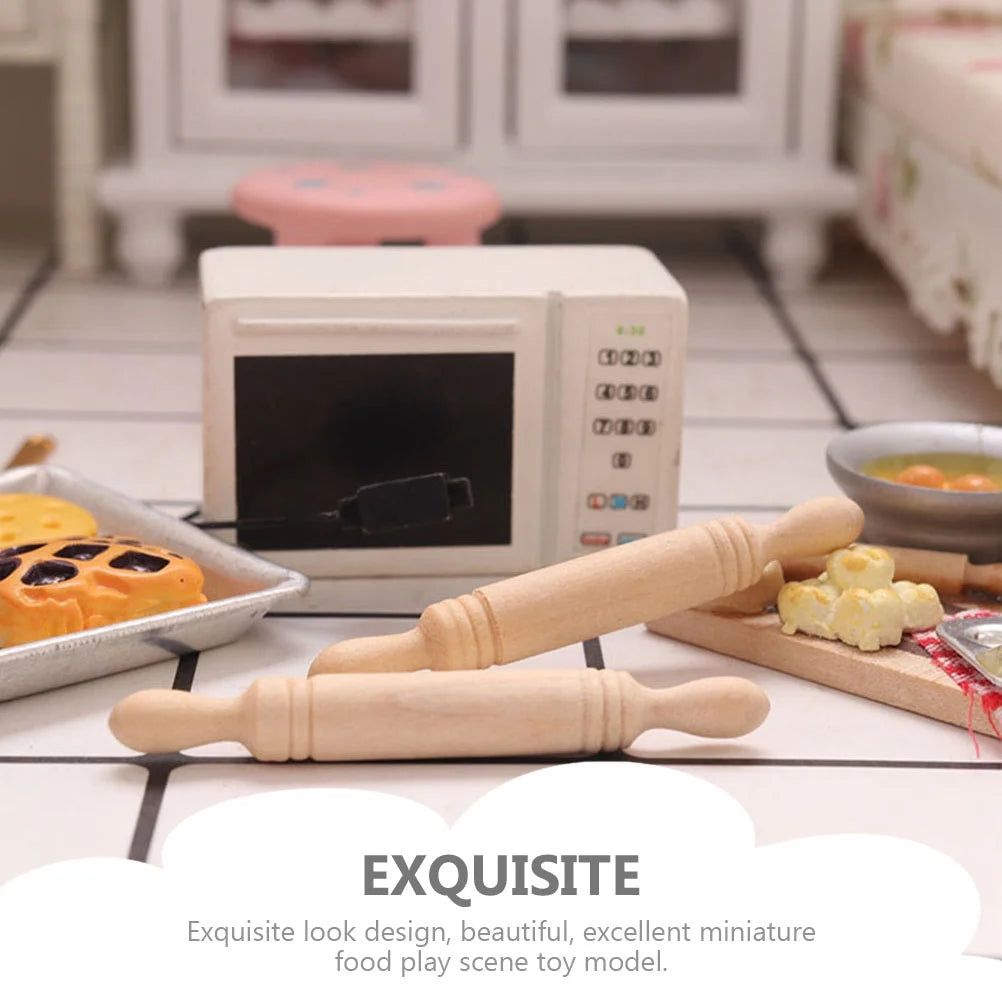 24 Pcs Rolling Pin Toys Doll Decorative Kitchen Simulated Mini Roller Cookie House Child K257