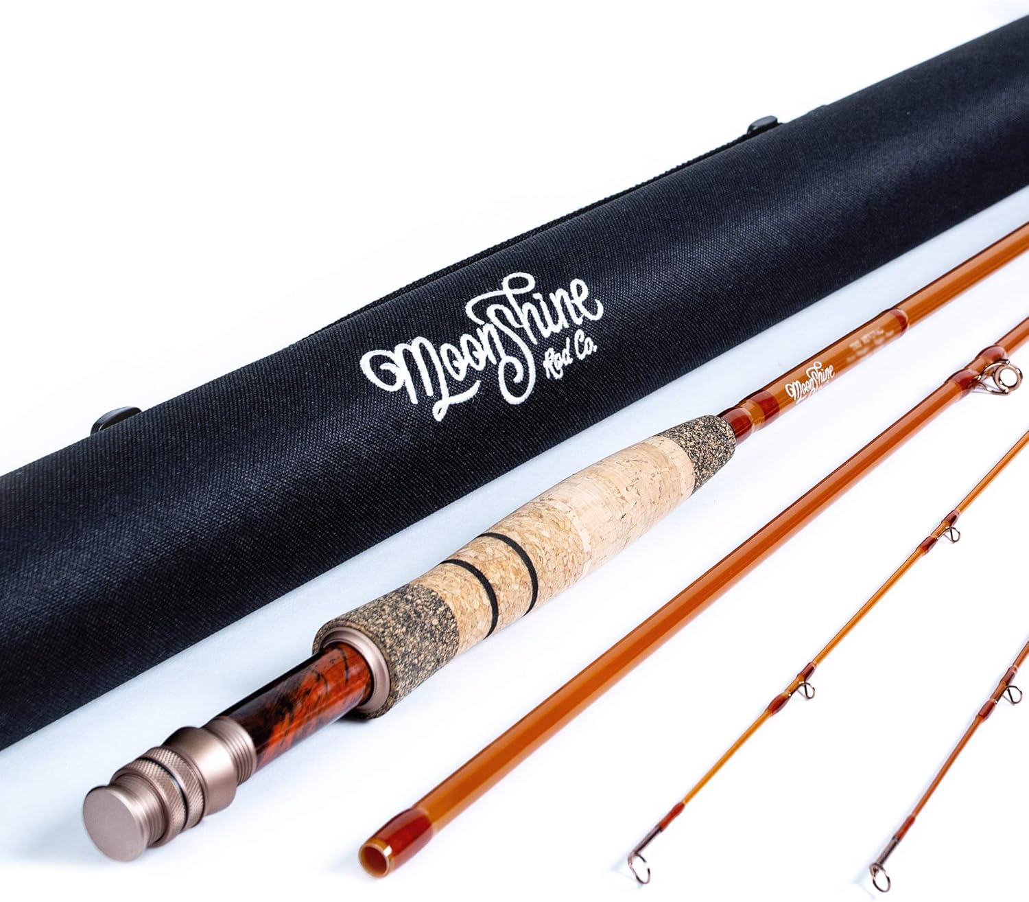 Classic Fiberglass Fly Fishing Rod with Carrying Case and Extra Rod Tip Section (5wt 8') J1448