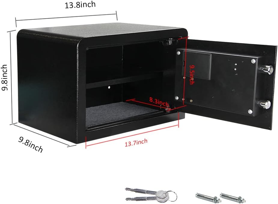Black Steel Fingerprint Safe Box Q2728