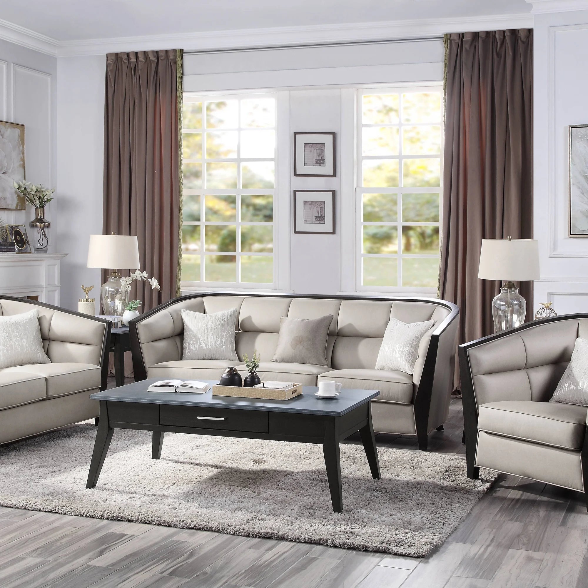 Beige Sofa with 3 Pillows B246584