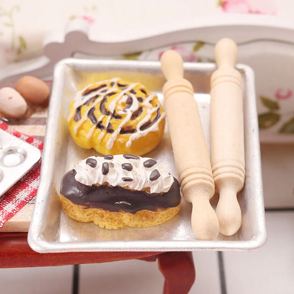24 Pcs Rolling Pin Toys Doll Decorative Kitchen Simulated Mini Roller Cookie House Child K257