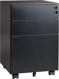 Black 3 Drawer Locking Metal File Cabinet T467