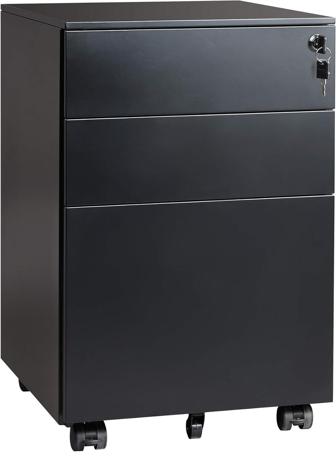 Black 3 Drawer Locking Metal File Cabinet T467
