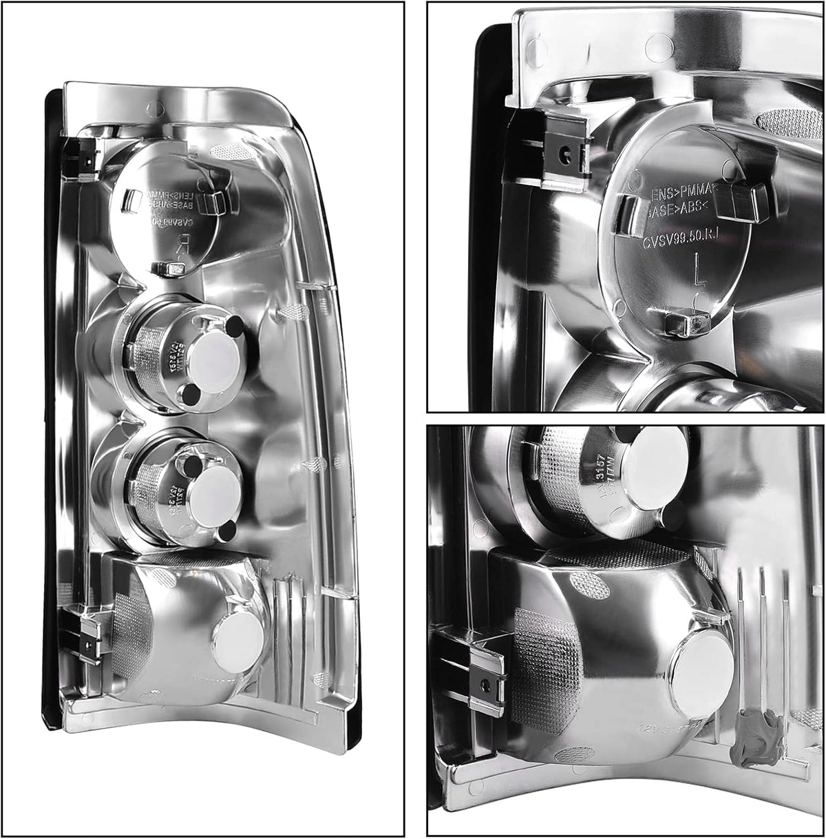 Chrome Housing Replacement Headlights + Smoke Lens Taillights Combo U5886
