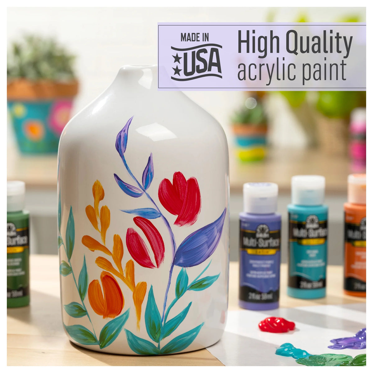 Satin Finish Acrylic Craft Paint, Hawaiian Surf, 2 fl oz H741924