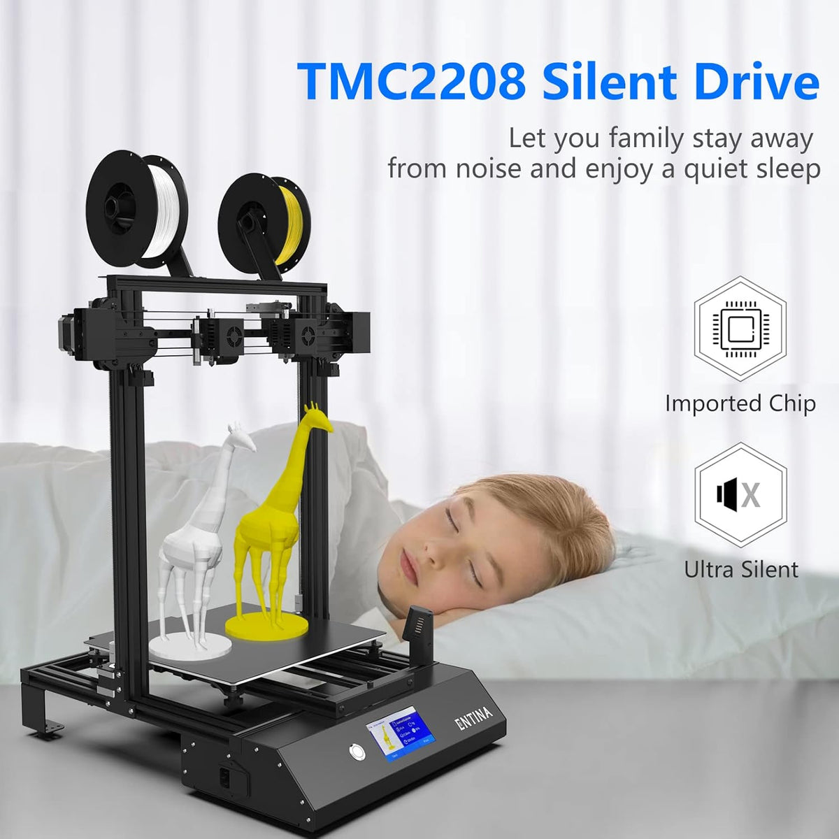 3D Printer with Independent Dual Extruder, 300x300x400mm A9110