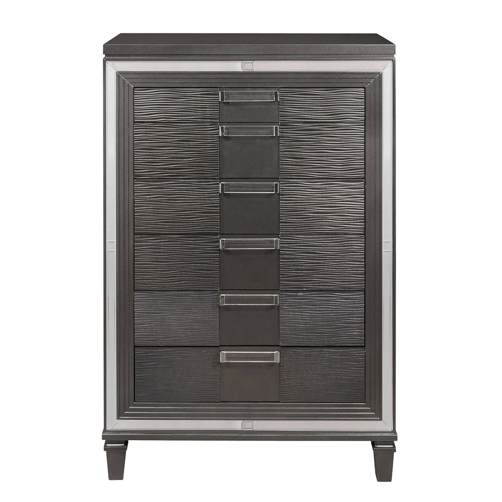 Metallic Grey 5-Drawer Chest Q889
