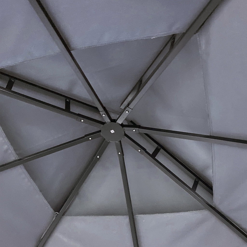 10x10 Ft Outdoor Patio Gazebo Canopy With Curtains, Gray S3753