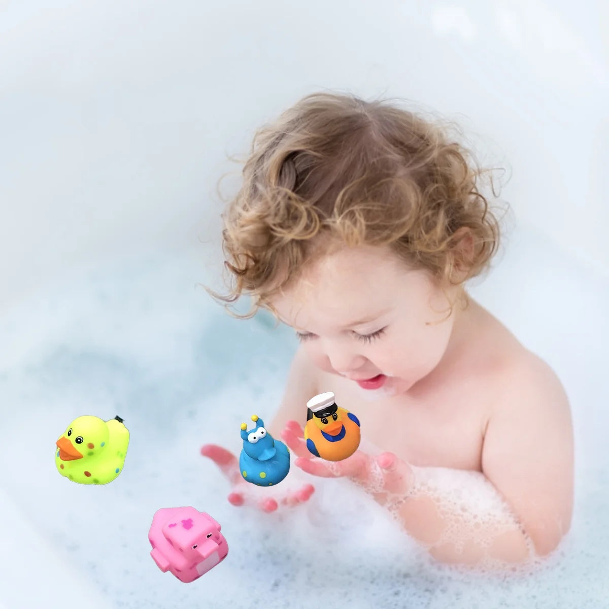 50 Pcs Assorted Rubber Duck Bath Toys I894