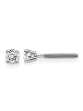 14K White Gold Diamond Solitaire Stud Earrings with Screwbacks X86677