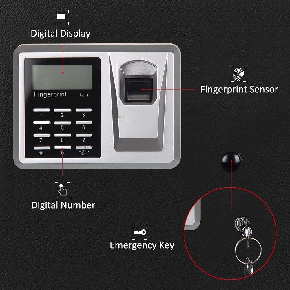Black Steel Fingerprint Safe Box Q2728