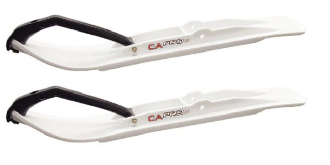 White XT Snowmobile Skis with 8" Round Bars Complete Kit M399686