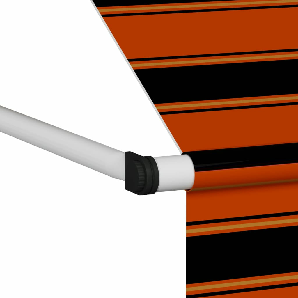 137.8" Manual Retractable Awning Orange and Brown Z82494