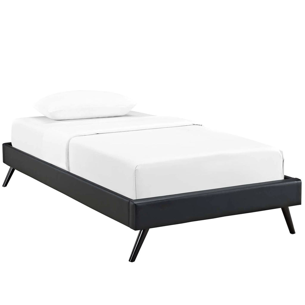 Twin Vinyl Bed Frame with Round Splayed Legs K111342