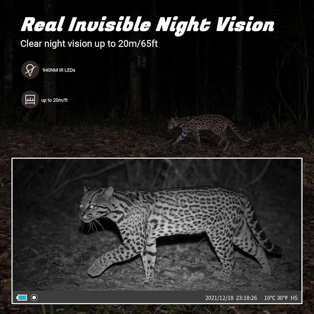 4K 24MP WiFi Game Camera with No Glow Night Vision IP66 Waterproof D61960