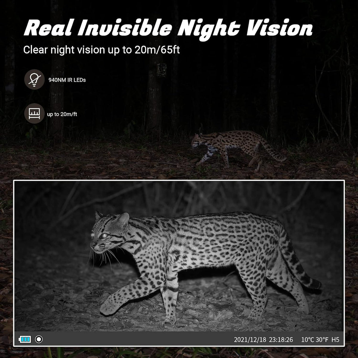 4K 24MP WiFi Game Camera with No Glow Night Vision IP66 Waterproof D61960