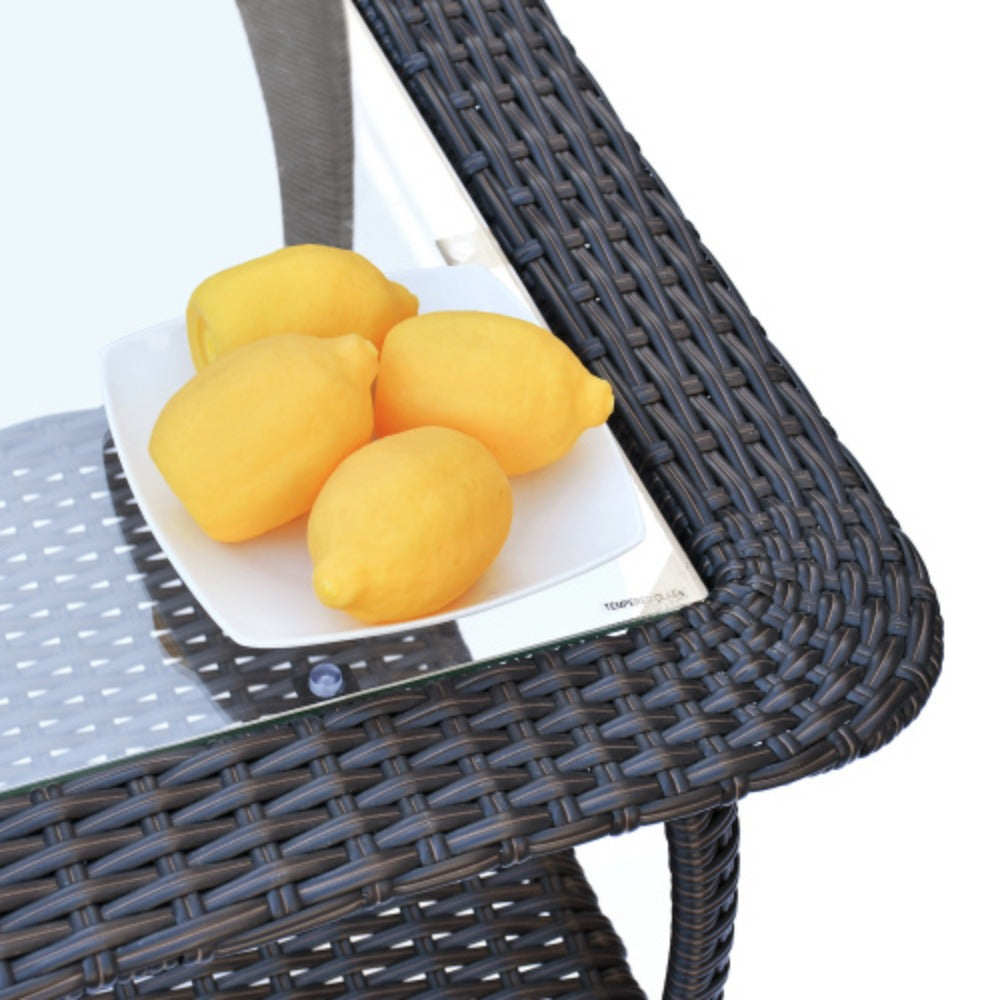 6-Piece Rattan Outdoor Conversation Set Navy Blue Metal H187