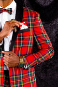 Tartan Plaid Tuxedo Size 40 Black/Red P994321