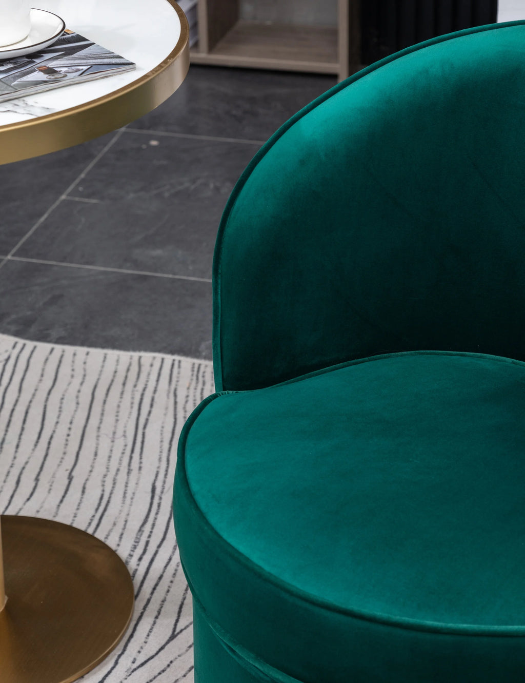 Green Velvet Swivel Chair U309