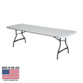 White Granite 8 Foot Rectangle Folding Table D2164