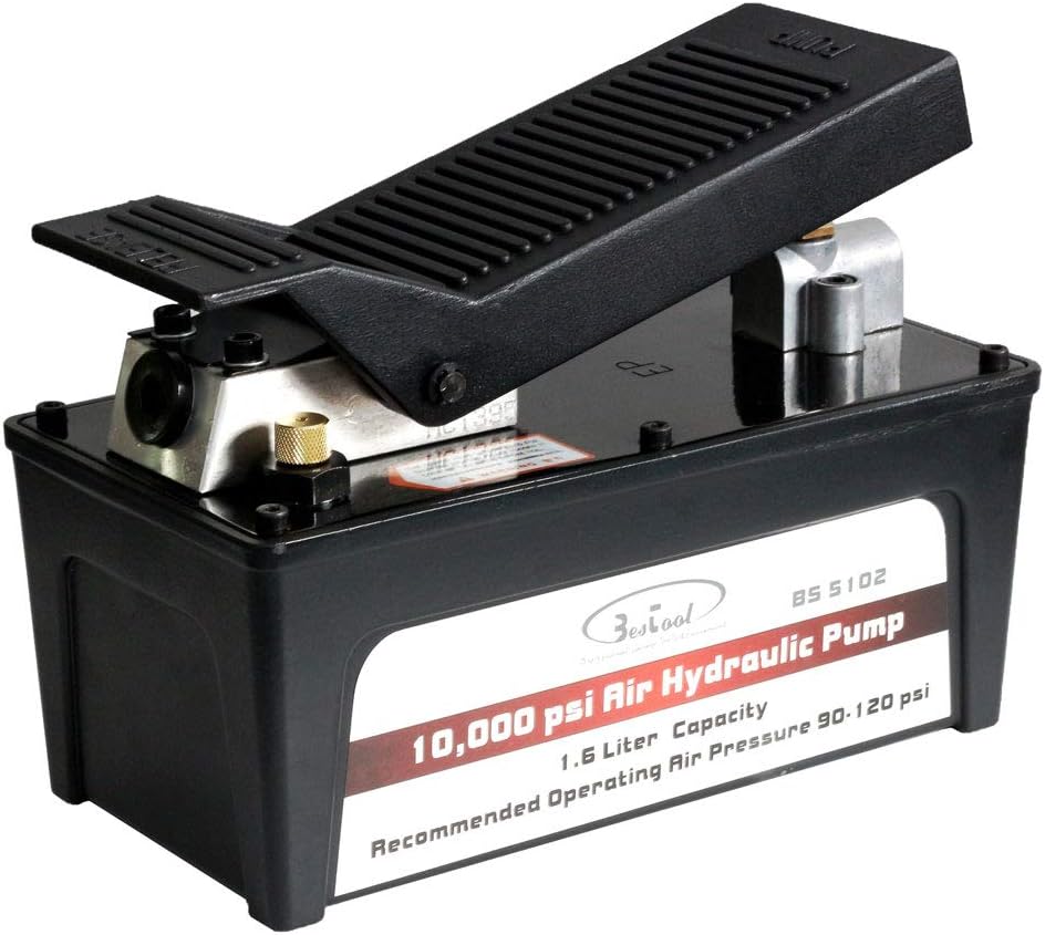 10,000 PSI Air Hydraulic Foot Pump with Hose E3055