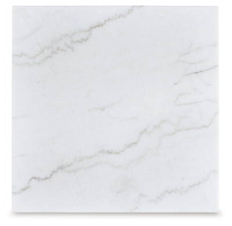 White Marble Top Casual End Table N279